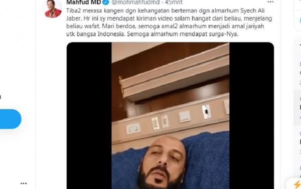 Unggahan Mahfud MD di Twitter (Foto: Istimewa)