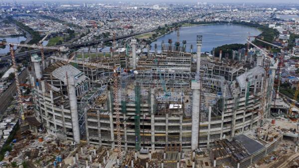 Penampakan dari Udara Progres Pembangunan Jakarta International Stadium