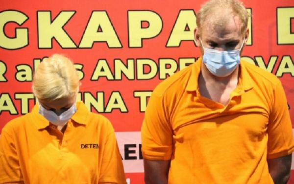 Ekaterina Trubkina (kiri) dan Andrew Ayer (kanan). (Foto: Humas Kemenkumham Bali)