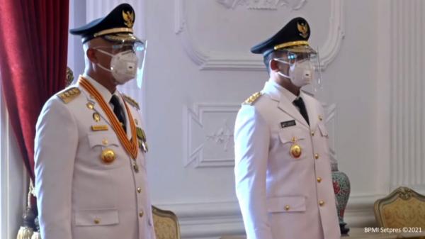 Gubernur dan Wakil Gubernur Sumatera Barat (Sumbar) periode 2021-2024, Mahyeldi Ansharullah dan Audy Joinaldi (YouTube Sekretariat Presiden)