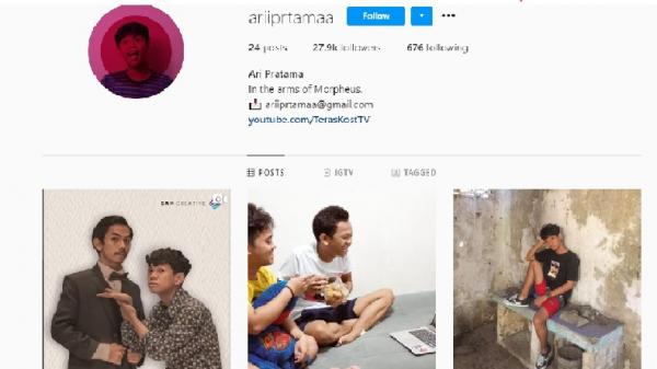 Akun Instagram Ari Pratama Akun Instagram Ari Pratama, korban tewas ditikam teman kencan. (Foto: Istimewa).