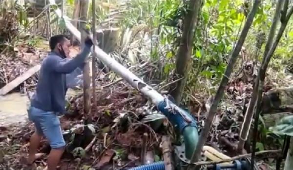 Tambang emas ilegal di Sekadau 1 Tambang emas ilegal atau PETI di Sekadau dimusnahkan. (Foto: iNews/Uun Yuniar)