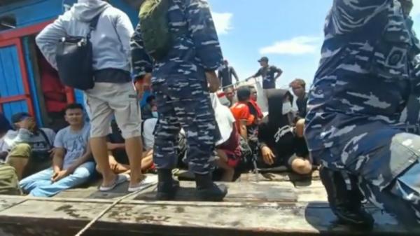 TNI Angkatan Laut Tanjung Balai Asahan Lantamal I Koarmada I kembali mengamankan 115 pekerja migran ilegal (Istimewa)