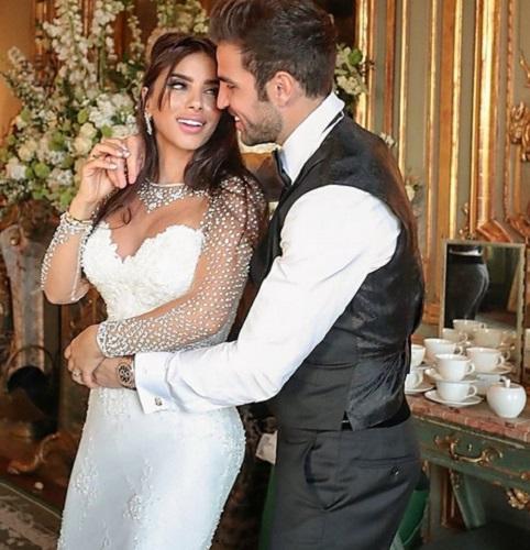 Cesc Fabregas dan Daniella Semaan. (Foto: Instagram @daniellasemaan)