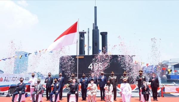 Kapal selam jenis Diesel Electric karya anak bangsa yang diserahkan PT PAL kepada Kementerian Pertahanan Republik Indonesia, Rabu (17/3/2021). (Foto/Ist)