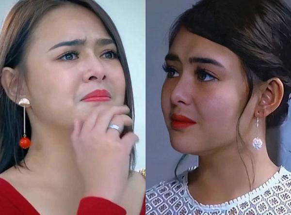 Anting Amanda Manopo 2 Amanda Manopo memakai anting bentuk panjang yang menggantung. (Foto: IG)
