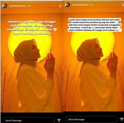 Unggahan Nathalie di Insta Story. (Foto: IG)