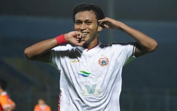 Penyerang Persija Jakarta Osvaldo Haay berselebrasi usai menyumbang gol dalam kemenangan 4-0 atas Borneo FC pada matchday kedua Grup B Piala Menpora, Sabtu (27/3/2021). (Foto: Instagram @persija)