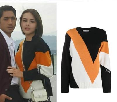 Amanda memakai sweater Rp24 juta. (Foto: IG)
