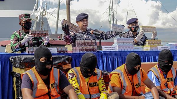 TNI AL Gagalkan Penyelundupan Rokok Ilegal Di Batam, Begini Kronologinya