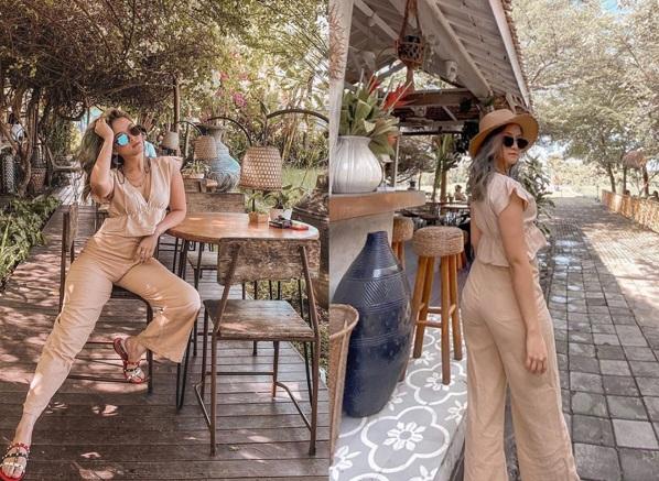 Gabrielle dalam krem Gabriella Larasari dalam busana nuansa krem. (Foto: IG)