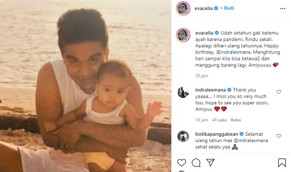 Indra Lesmana menggendong Eva Celia saat masih kecil. (Foto: IG)