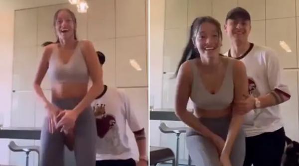 Paulo Dybala dengan pacarnya, Oriana Sabatini 2 Aksi challenge Paulo Dybala dengan pacarnya, Oriana Sabatini. (Foto: Instagram @orianasabatini)