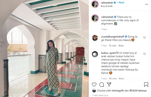 Raline Shah berfoto di sebuah hotel di Dubai. (Foto: IG)