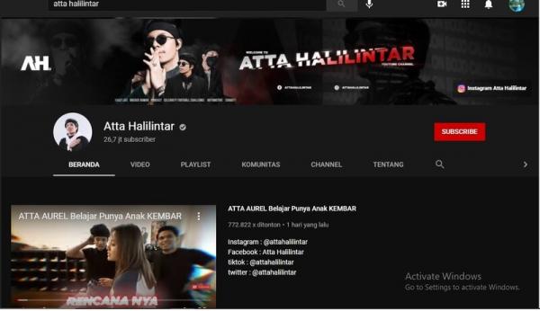 Foto: YouTube Atta Halilintar