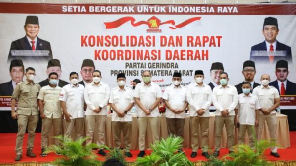 Rapat Konsolidasi Partai Gerindra di Bukittinggi, Sumatera Barat, Rabu (7/4/2021). (Foto: Partai Gerindra).