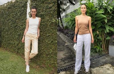 Sophia Latjuba bergaya santai.