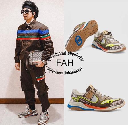 Atta Sneakers Gucci Atta memakai sneakers dari Gucci.