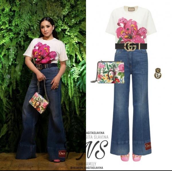 Gaya Nagita Slavina berbusana rattan ribu hinge puluhan juta. (Foto: Instagram/Nagita Slavina)