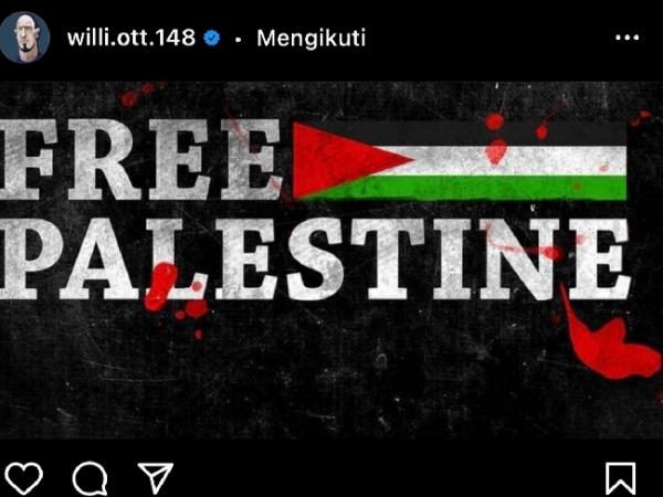 willem Willem Ott beri dukungan ke Palestina (IG: Willem Ott)