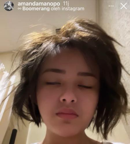 Amanda Manopo saat bangun tidur.
