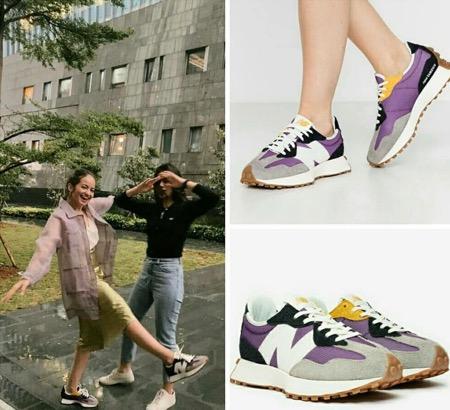 Enzy dengan New Balance NB 327.