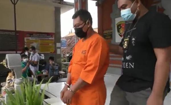PNS di Bali, Sang Putu Surata menjadi tersangka pencabulan anak di bawah umur. (Foto: iNews/ Juli Arsana)