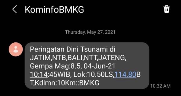 Peringatan Dini BMKG (Foto: Ist)