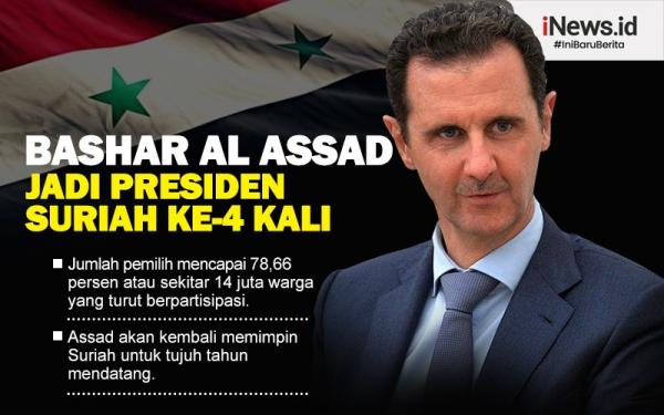 Infografis Bashar Al Assad Jadi Presiden Suriah Lagi