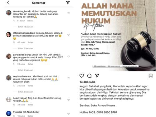 Netizen membanjiri Instagram sang pendakwah.