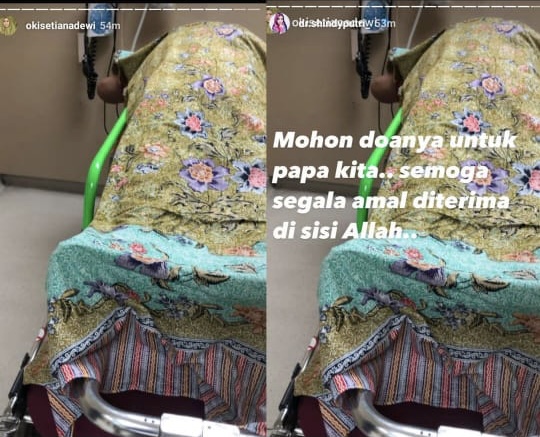 Unggahan Oki Setiana Dewi saat berpulangnya sang ayah.