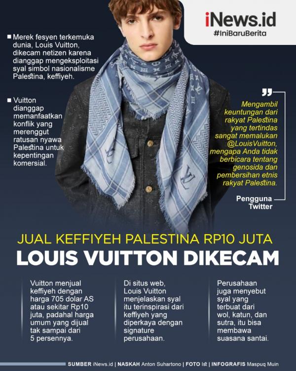 Infografis Louis Vuitton Dikecam gara-gara Keffiyeh Palestina