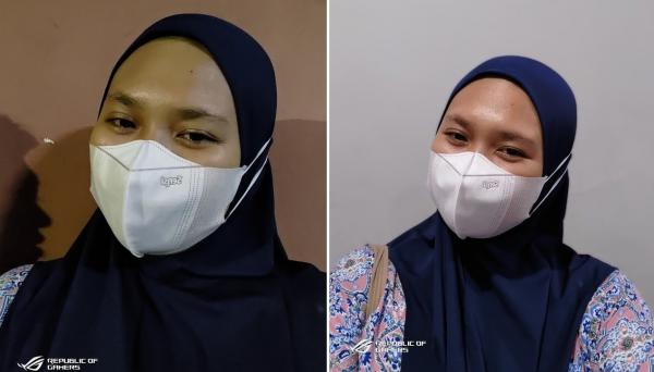 Hasil kamera depan saat malam dan siang di dalam ruangan