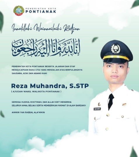 Ajudan Wakil Wali Kota Pontianak, Reza Muhandra (28) meninggal dunia. (Foto: Instagram @Edi Kamtono)