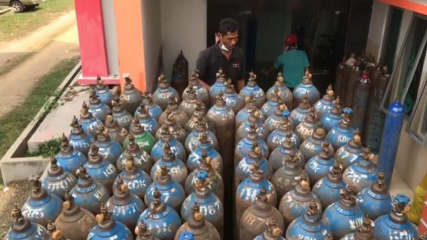 Bantuan oksigen dari perusahaan Swasta untuk Kabupaten Lampung Tengah (Roy M Perleoli/MNC Portal)