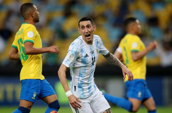 Angel Di Maria Duel babak pertama Argentina vs Brasil di final Copa America 2021, Minggu (11/7/2021) pagi WIB selesai digelar.