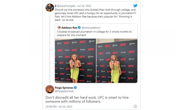 Bintang TikTok Addison Rae dikecam netizen lantaran ditunjuk jadi presenter UFC. Pegolf seksi Amerika Serikat Paige Spiranac pasang badan membelanya