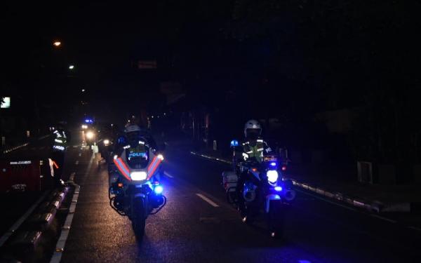 POLRESTABES PARTOLI SEMBAKO1 Polrestabes Bandung dan Kodim 0618/BS menggelar patroli berskala besar pada Jumat (23/7/2021) malam. (Foto: Humas Polrestabes Bandung)