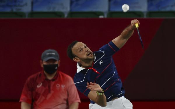 Kevin Cordon Pebulu tangkis Guatemala, Kevin Cordon, ketika melawan wakil Korsel, Heo Kwang-Hee, dalam Olimpiade Tokyo 2020 di Musashino Forest Sport Plaza, Sabtu (31/7/2021). (Foto: REUTERS/Hamad I Mohammed)