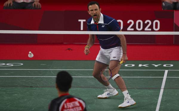 Kevin Cordon vs Anthony Ginting Pebulu tangkis Guatemala, Kevin Cordon, meladeni wakil Indonesia Anthony Ginting dalam perebutan medali perunggu Olimpiade Tokyo 2020 di Musashino FSP, Senin (2/8/2021). (Foto: REUTERS/Hamad I Mohammed)