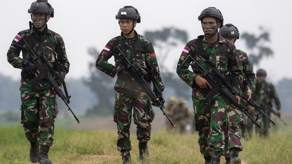 Pangdam XIII Merdeka Mayjen TNI Wanti WF Mamahit saat membuka Latihan Bersama (Latma) Garuda Shield ke-15 di Bitung. (Foto: Istimewa)