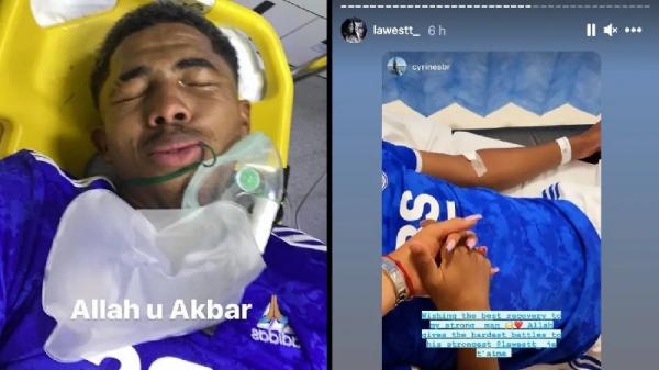 Fofana Unggahan Wesley Fofana usai ditekel pemain Villarreal hingga kaki patah. (foto: Sportbible)