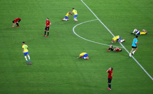Brasil olimpiade Brasil meriah emas Olimpiade Tokyo 2020 usai mengalahkan Spanyol di final, Jumat (7/8/2021). (foto: REUTERS)