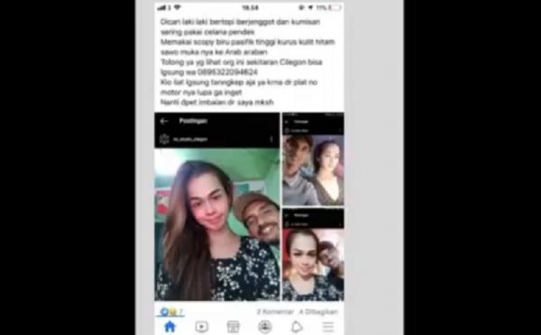 Unggahan foto korban bersama pacarnya yang menyiram minyak panas ke tubuhnya. (Foto: iNews/Iskandar Nasution)