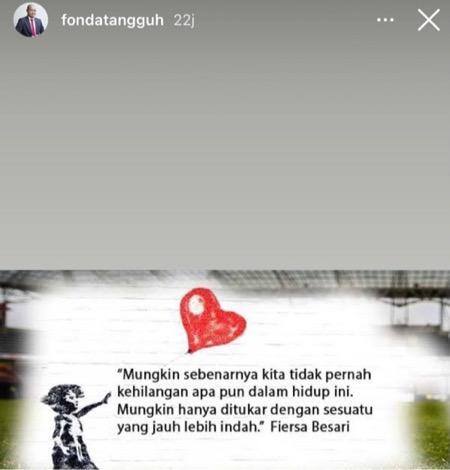 Fonda menggunggah kegalauannya di media sosial.