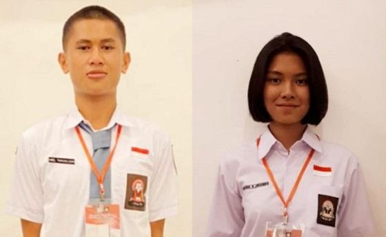Kedua calon Paskibraka Nasional 2021 utusan Sulut, Chyanda Ravaella Johannes dan Arel Tangkilisan. (Foto: Istimewa)
