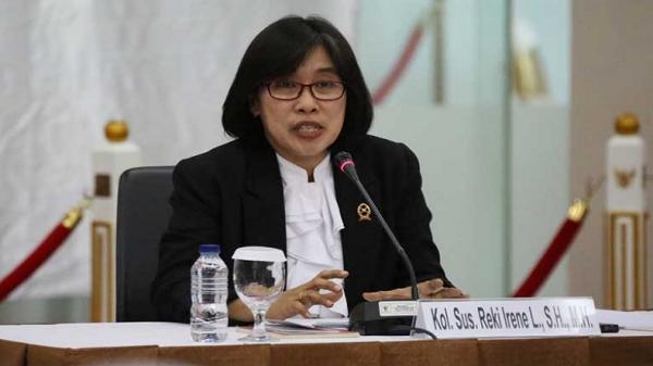 Reki Irene Lumme saat mengikuti seleksi calon hakim agung pada 2019. (Foto: KY).