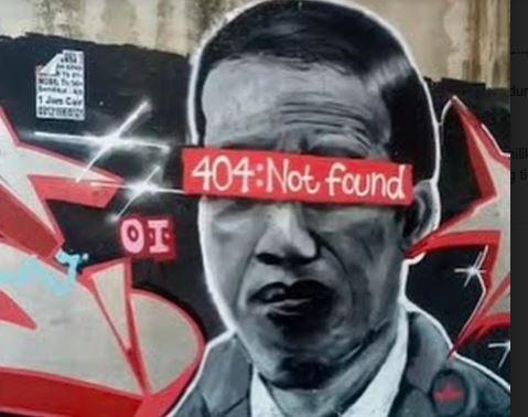 19- Mural jokowi Mural Presiden Jokowi yang dijadikan kaus hingga viral di media sosial. (Foto: MNC portal/Lukman Hakim)