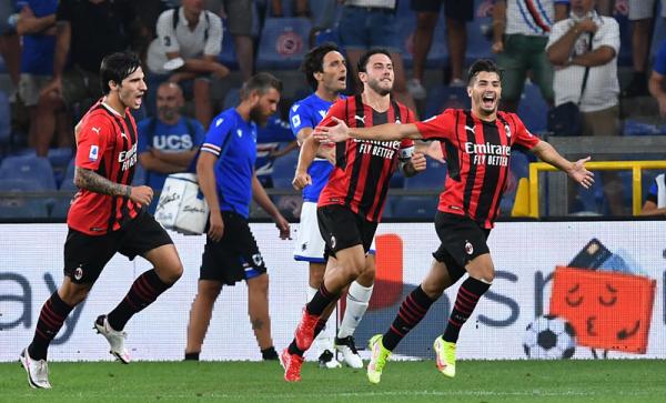 AC Milan Vs Sampdoria AC Milan mengalahkan Sampdoria 1-0 pada giornata pertama Liga Italia di Stadion Luigi Ferraris, Selasa (24/8/2021) dini hari WIB. (Foto: REUTERS/Jennifer Lorenzini)