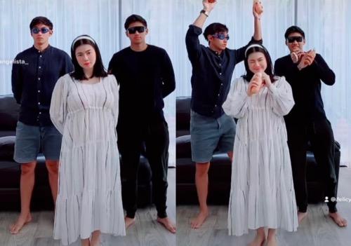 Felicya dengan busana oversize.